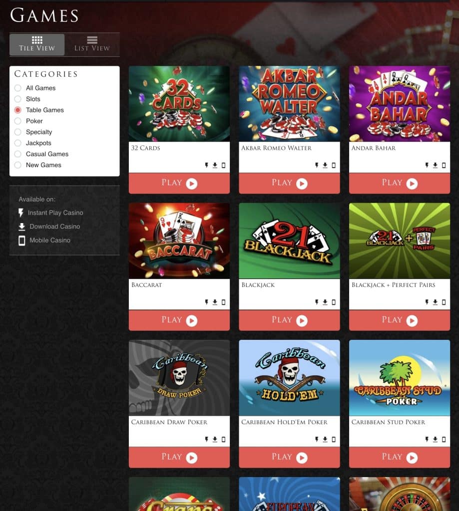 Lucky Red Casino Screenshot Nevada